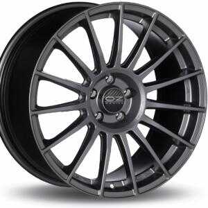 OZ Superturismo LM Matt Gun Metal Silver Lettering 7.5x17 5/112 ET35 N75